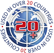 used in over 20 countries logo